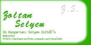 zoltan selyem business card